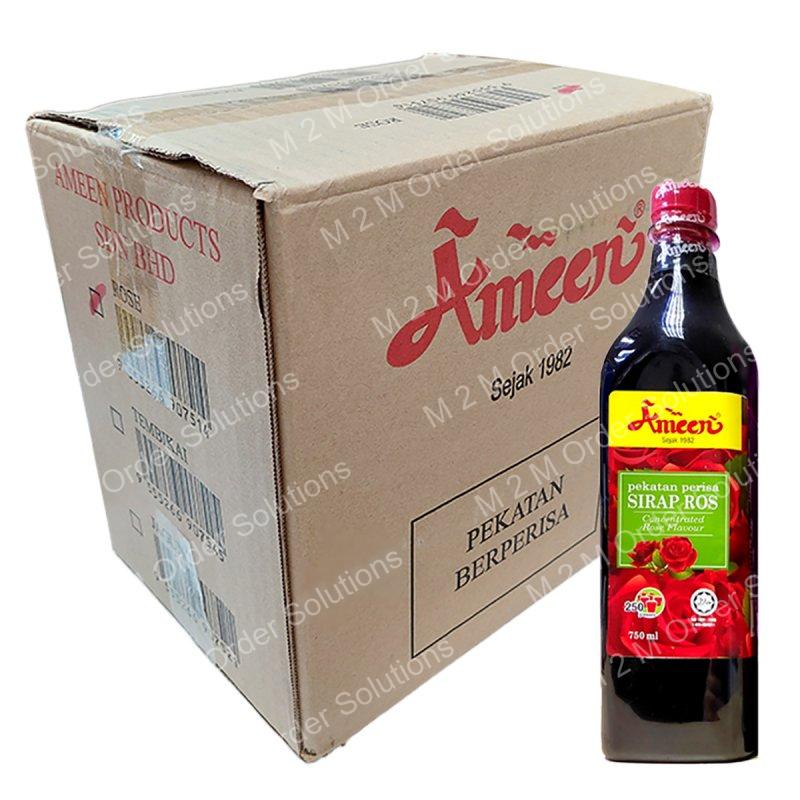 Ameen-Syrup-Rose-12x750Ml-M2M-Order-Solutions
