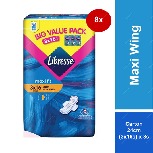 carton-of-3-libresse-maxi-wings-24cm-x8s-3x16s-m2m-order-solutions  m2m order solutions