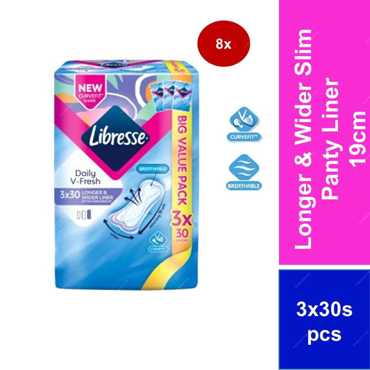 Libresse daily hygiene product packaging with text on a white background  m2m order solutions