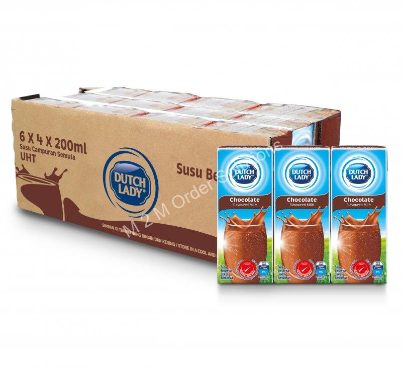 DUTCH LADY UHT MILK  CHOCOLATE 4*6*200ML
