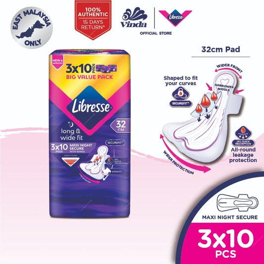 Libresse sanitary pads packaging with product details and Vinda branding.  m2m order solutions