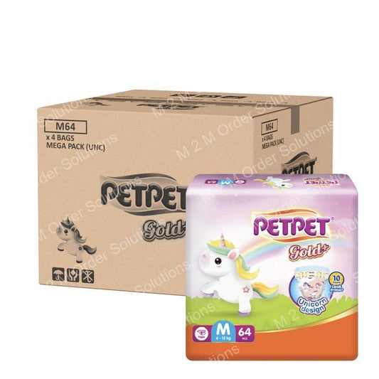PETPET GOLD TAPE M DIAPER BABY-4*64S