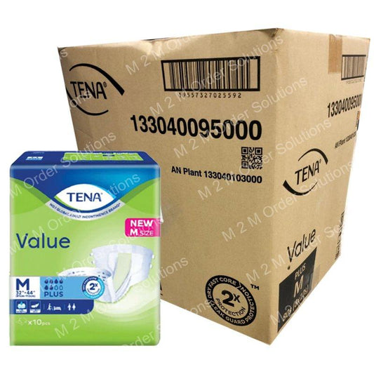 TENA VALUE TAPE M ADULT DIAPER 8*10S